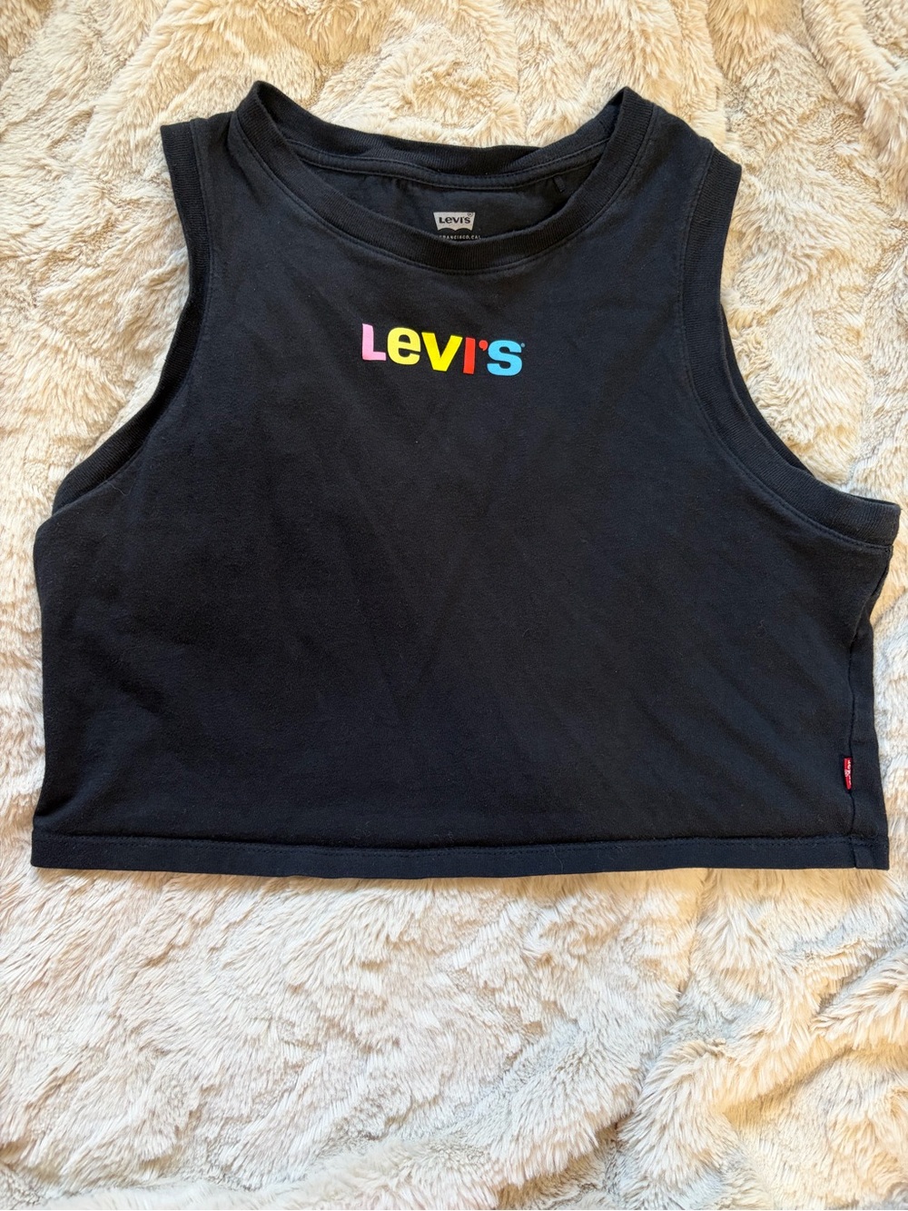 Levi's Black Tank Top with Multicolor Logo